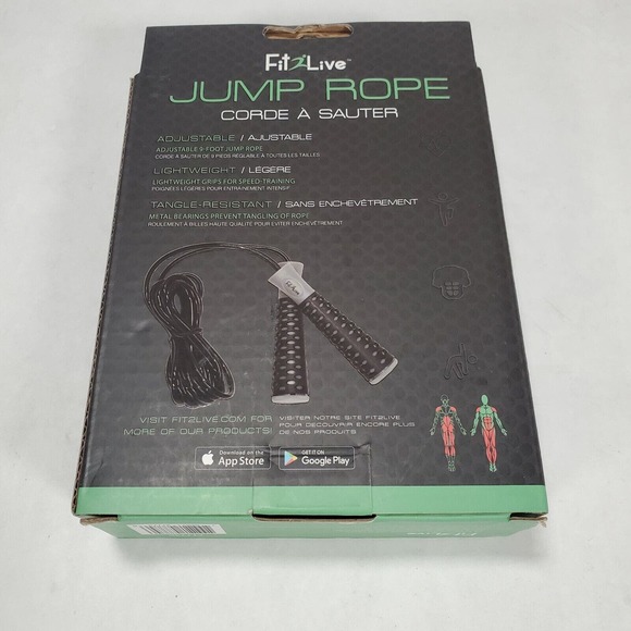 Jump Rope Fit2Live Adjustable 9 Foot Gym Workout Brand New In Box -Workout App - Picture 3 of 4